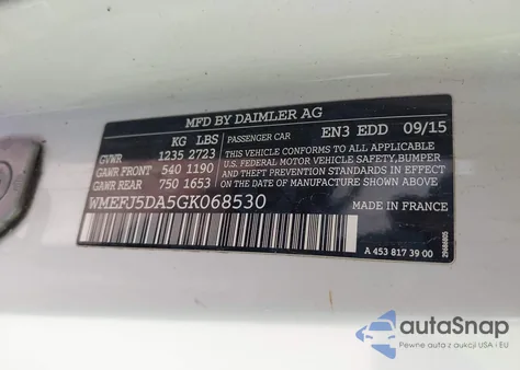 2016 Smart Fortwo Passion from USA, damaged, VIN WMEFJ5DA5GK068530